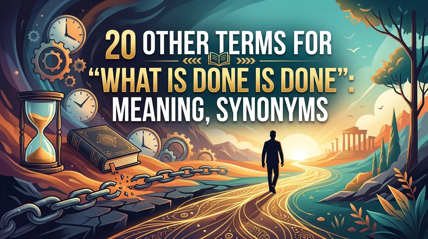 Other Terms For "What Is Done Is Done": Meaning, Synonyms