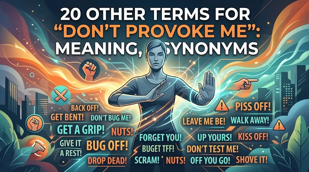 Other Terms For "Don't Provoke Me": Meaning, Synonyms